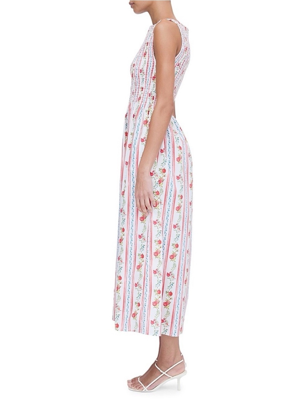 Caroline Constas ❤️ Pomegranate Stripe Print Smocked Nap Dress. Small - Picture 2 of 6